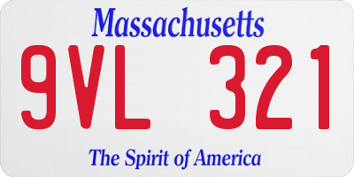 MA license plate 9VL321