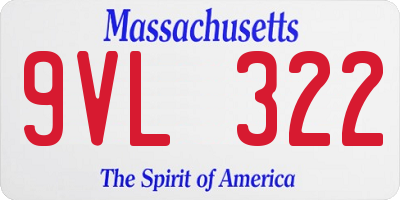 MA license plate 9VL322