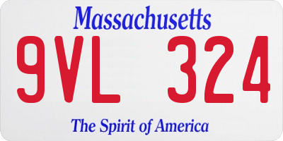 MA license plate 9VL324