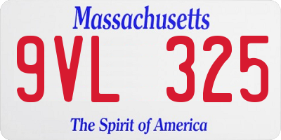 MA license plate 9VL325