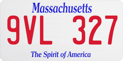 MA license plate 9VL327