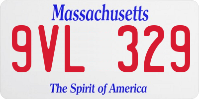 MA license plate 9VL329