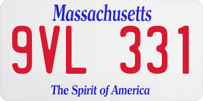 MA license plate 9VL331