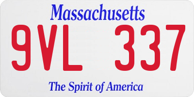 MA license plate 9VL337
