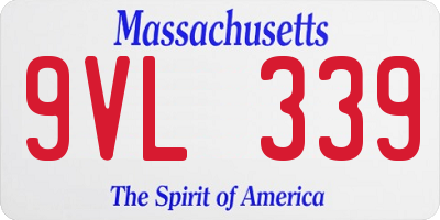 MA license plate 9VL339