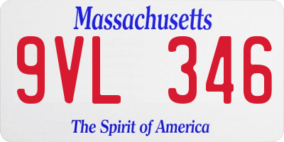 MA license plate 9VL346