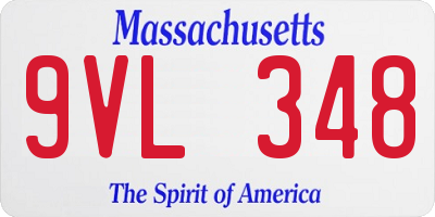 MA license plate 9VL348