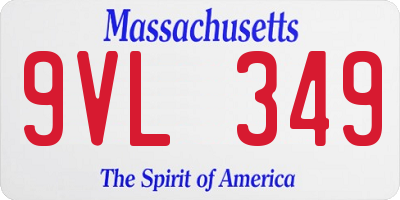 MA license plate 9VL349