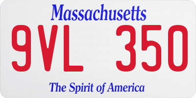 MA license plate 9VL350