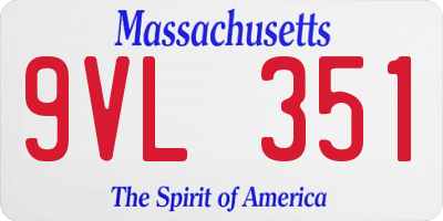 MA license plate 9VL351