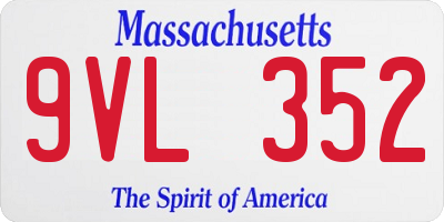 MA license plate 9VL352