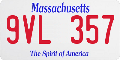 MA license plate 9VL357