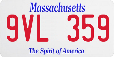 MA license plate 9VL359
