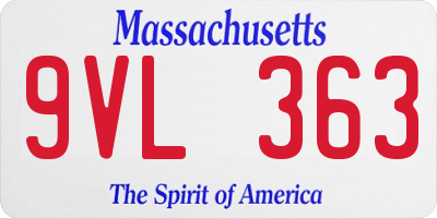 MA license plate 9VL363