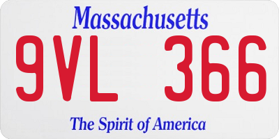 MA license plate 9VL366