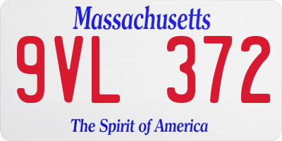 MA license plate 9VL372