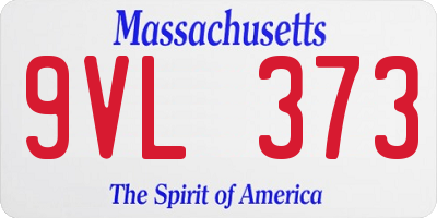 MA license plate 9VL373