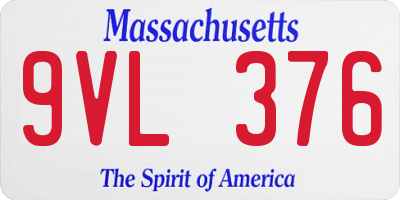 MA license plate 9VL376