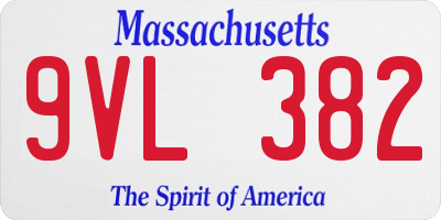 MA license plate 9VL382