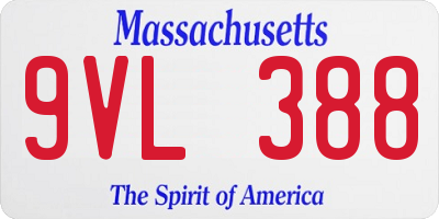 MA license plate 9VL388
