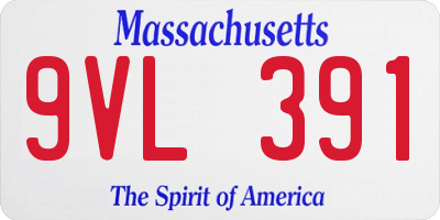 MA license plate 9VL391