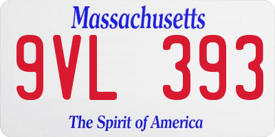 MA license plate 9VL393