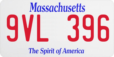 MA license plate 9VL396