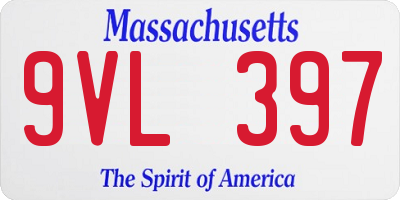 MA license plate 9VL397