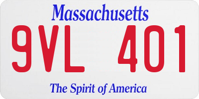 MA license plate 9VL401