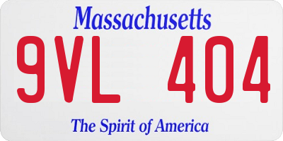 MA license plate 9VL404