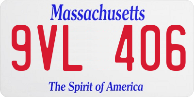 MA license plate 9VL406