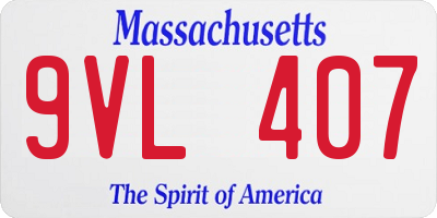 MA license plate 9VL407