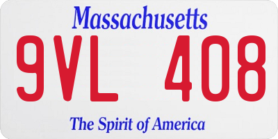 MA license plate 9VL408