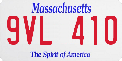 MA license plate 9VL410