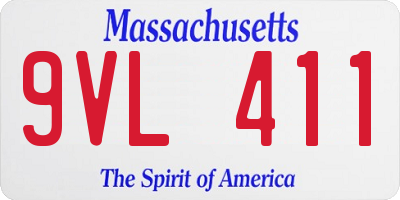 MA license plate 9VL411