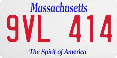 MA license plate 9VL414