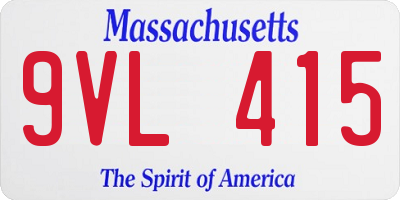 MA license plate 9VL415
