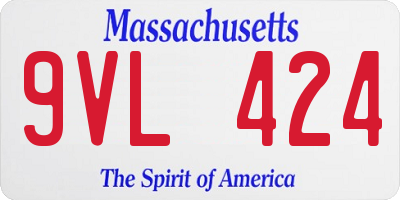 MA license plate 9VL424