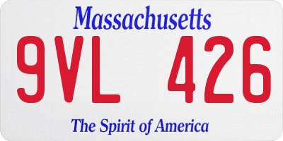 MA license plate 9VL426