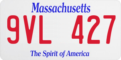 MA license plate 9VL427
