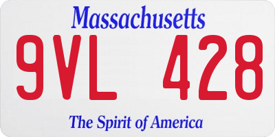 MA license plate 9VL428