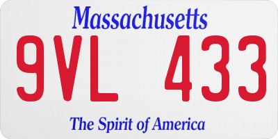 MA license plate 9VL433