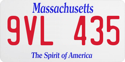 MA license plate 9VL435
