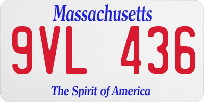 MA license plate 9VL436