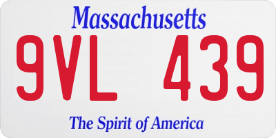MA license plate 9VL439