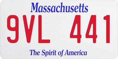 MA license plate 9VL441