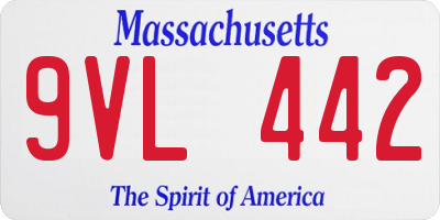 MA license plate 9VL442