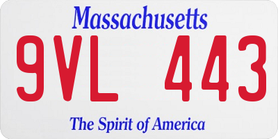 MA license plate 9VL443
