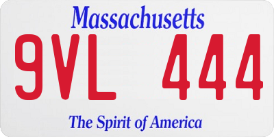 MA license plate 9VL444