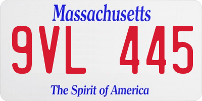 MA license plate 9VL445